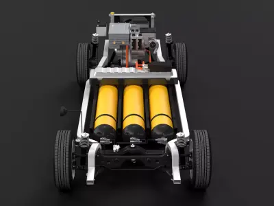 Hydrogen Fuel Cell Van Chassis 3D model