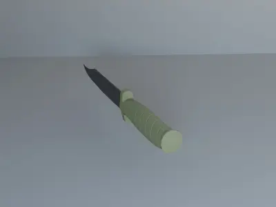 Knife Low-poly 3D model 10
