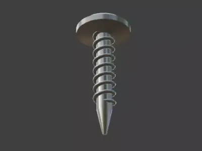 Simple Flat Head Screw Free 3D model