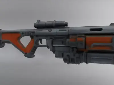 Futuristic Blaster 2 Low-poly 3D model