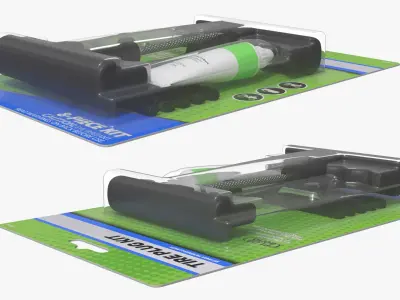 Universal Tire Plug Repair Kit with Sealant in Package 3D model