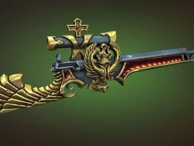 Scarab sniper rifle Low-poly 3D model