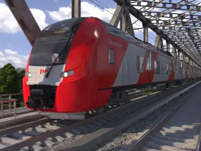Electric Train Siemens Desiro Rus Lastochka 3D model