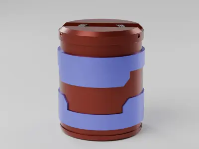Futuristic Sci-Fi Cylinder Container High-Detail 3D Model 3D model