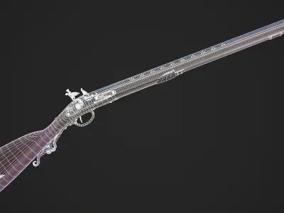 Flintlock Musket Low-poly 3D model