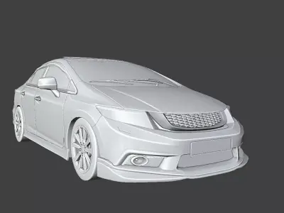Civic 2012 2016 FD2 without textures Free low-poly 3D model
