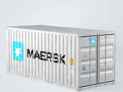 Container 20ft Grey 3D model