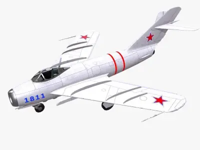 Mikoyan-Gurevich MiG-17 Low-poly PBR Low-poly 3D model