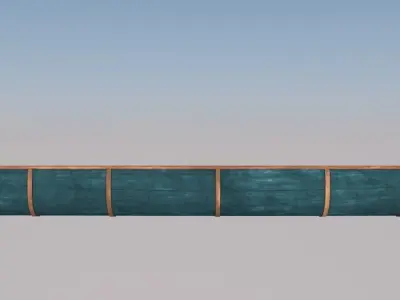 Canoe in ocean Low-poly 3D model