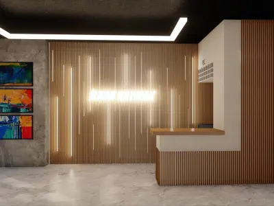 Modern Barbershop Interior 3D Model for Sale 3D model