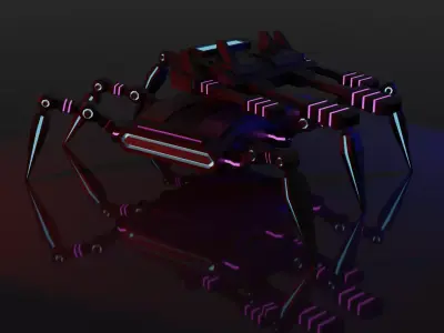 Spider Tank Low-poly 3D model