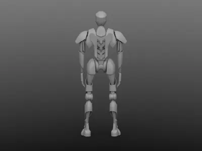 High-poly robot star wars character 3D model