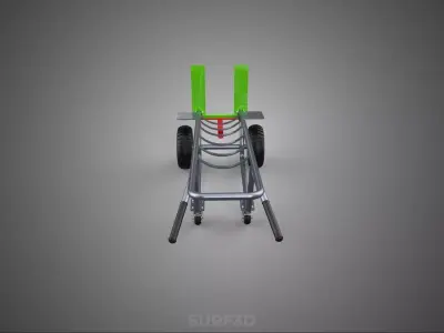 FOUR WHEELED TILTING HAND TRUCK SWIVEL CASTER CART FORK LIFT BAG 3D model