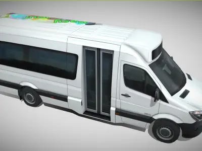 Freightliner Sprinter minibus 3500 Low-poly 3D model