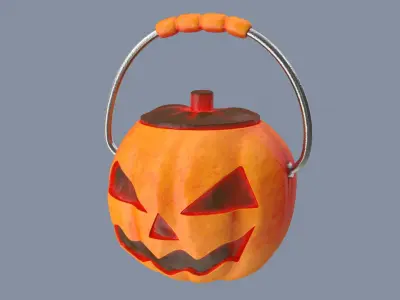 Jack-o-Lantern Scareface Bucket 3D model