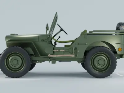Willys MB Military Jeep High Detail 3D Model  3D model