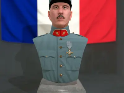 Charles De Gaulle Low-poly 3D model