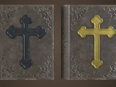 Old bible book Low-poly 3D model