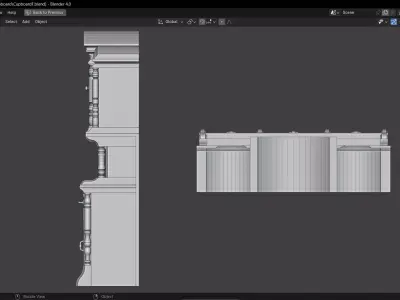 Vintage Cupboard Low-poly 3D model