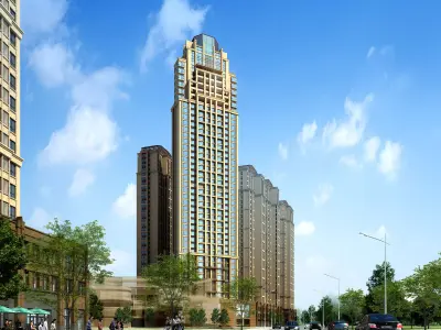 3Dmax fashion city commercial square building 164 3D model