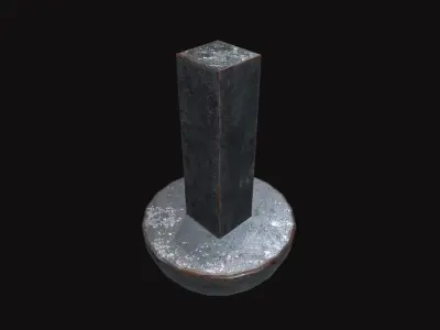 Medieval Hardie Hole Tool 03 Low-poly 3D model