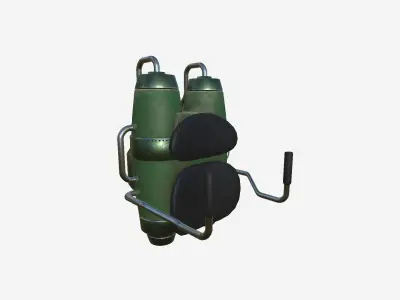 Jetpack A10 Green - SciFi Character Design Low-poly 3D model