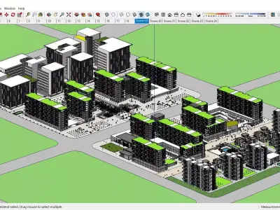 Sketchup Residential Complex N2 3D model