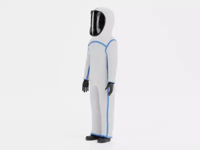 Protective Suit V7 - Hazmat Safety Coverall  3D model