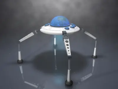 Space ship 3D model 7