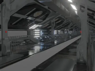 SCi-Fi Corridor 3D model 14
