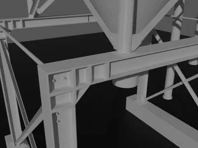 Game Ready Old Industrial Silo without textures Low-poly 3D model
