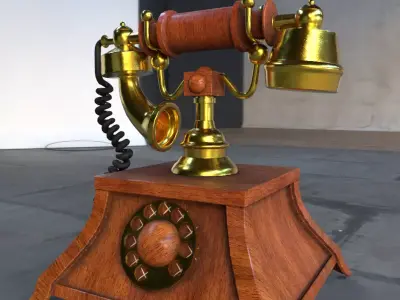 Vintage Rotary Telephone  Low-poly 3D model