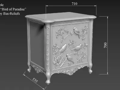 Bedside table 3D model for CNC 3D model