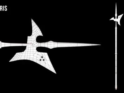 Halberd Low-poly 3D model buy