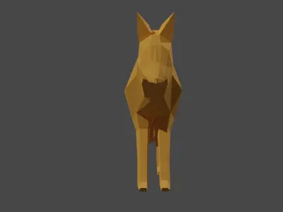 Low poly fox wolf Free 3D model