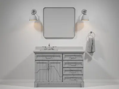 OVE Felix Vintage Grey 48 Brushed nickel 3D model