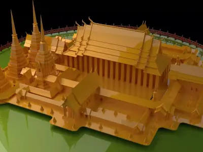 Chinese ancient temple  3D model purchase