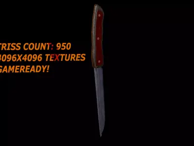 lowpoly Survival knife Low-poly 3D model