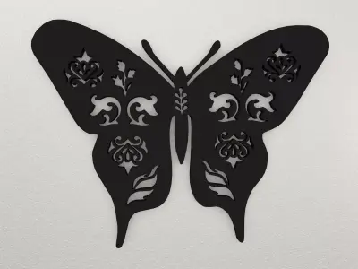 Butterfly Wall Decoration WARAJ16 3D print model