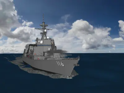 Akizuki Class Destroyer 3D model