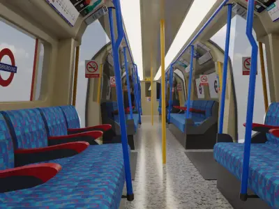 Subway Train Low-poly 3D model 2