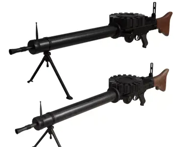Lewis Gun Low-poly 3D model purchase