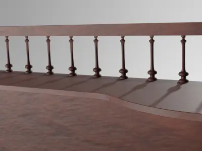 Antique Desk Low-poly 3D model