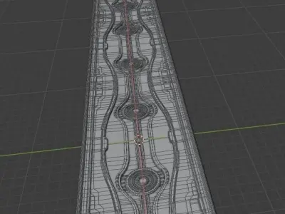 Sci-fi Walkway Path 3D model