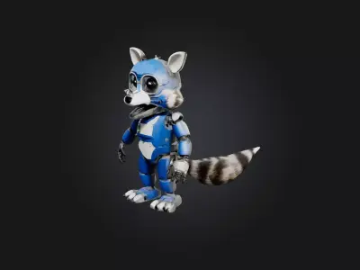 RoboRaccoon Model Low-poly 3D model