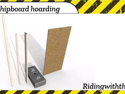 CLS chipboard hoarding building site fencing Low-poly 3D model