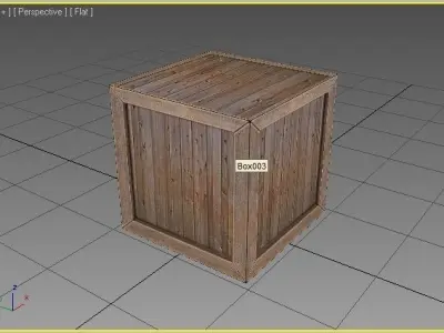 Crate 2 Wooden Low-poly 3D model