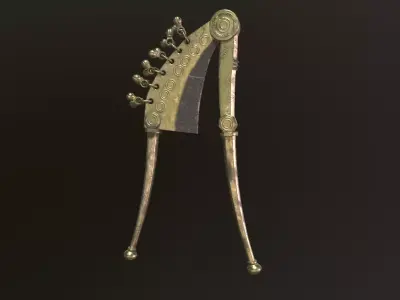 Antique Brass Betel Nut Cuttter Low-poly 3D model