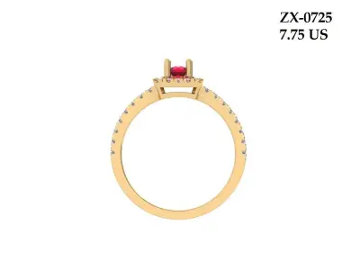 Solitaire Engagement Ring 3D print model 54