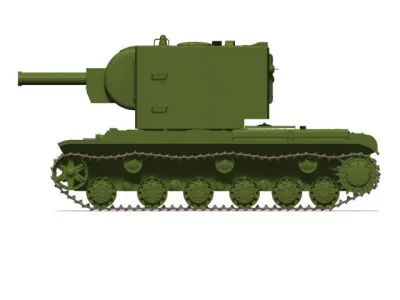 Soviet heavy tank KV-2 3D model